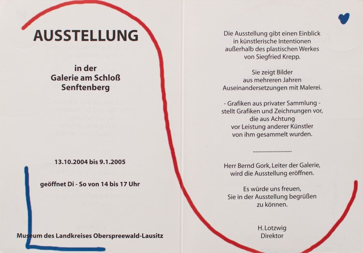 Siegfried Krepp - Einladungskarte Galerie Senftenberg - 2004 - Gouache
