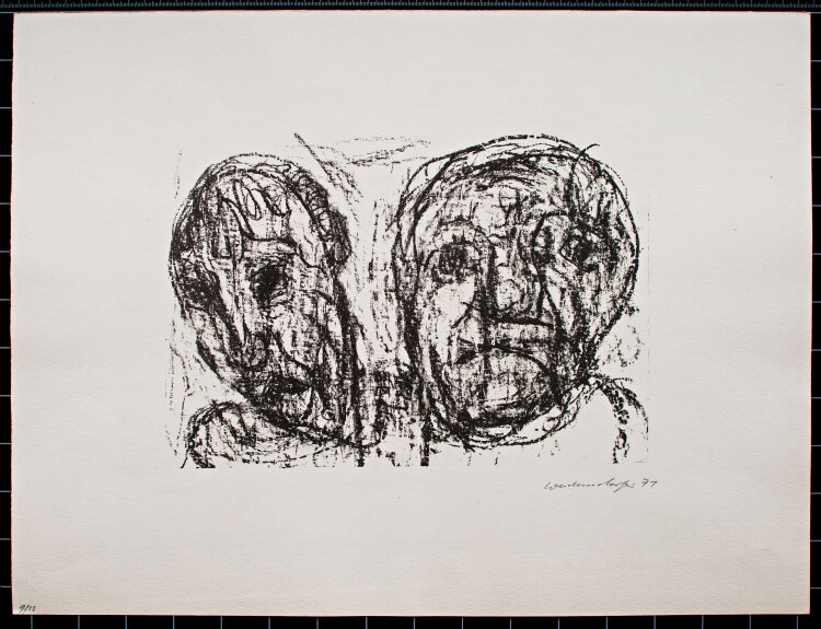 Claus Weidensdorfer - Doppelbildnis - 1971 - Lithografie