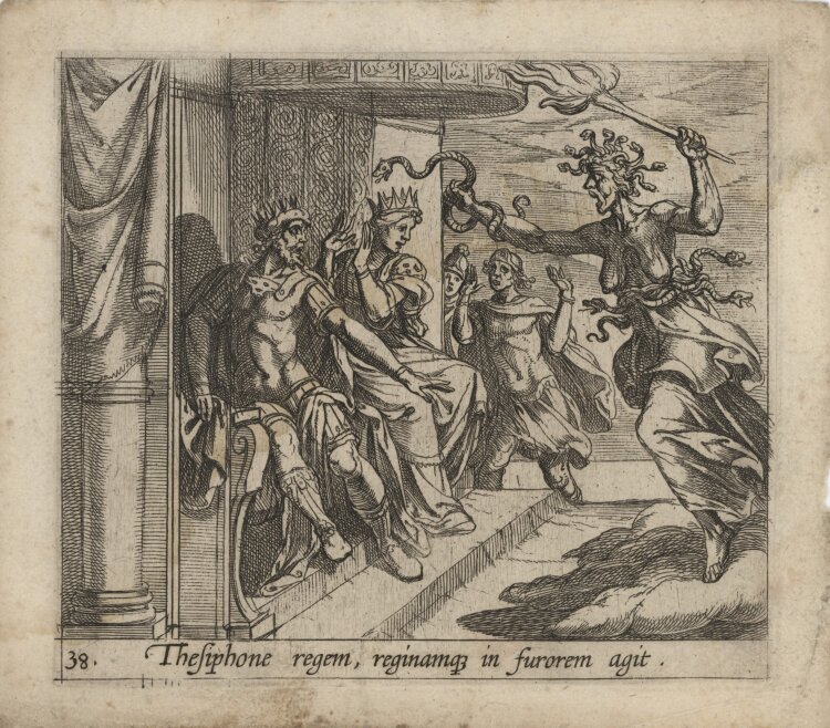Antonio Tempesta - Szene aus Ovids Metamorphosen" - um 1606 - Kupferstich"
