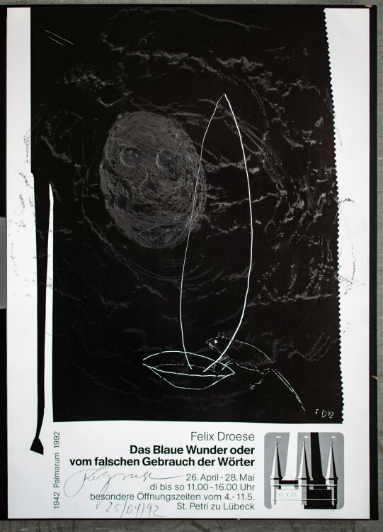 Felix Droese - Das Blaue Wunder. Ausstellungsplakat...