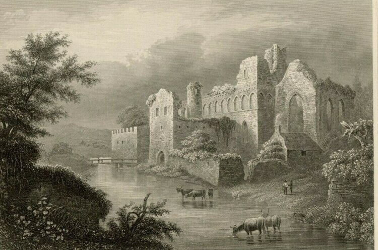 unbekannt - Der Bischofs Palast zu St. Davids. - o.J., Radierung