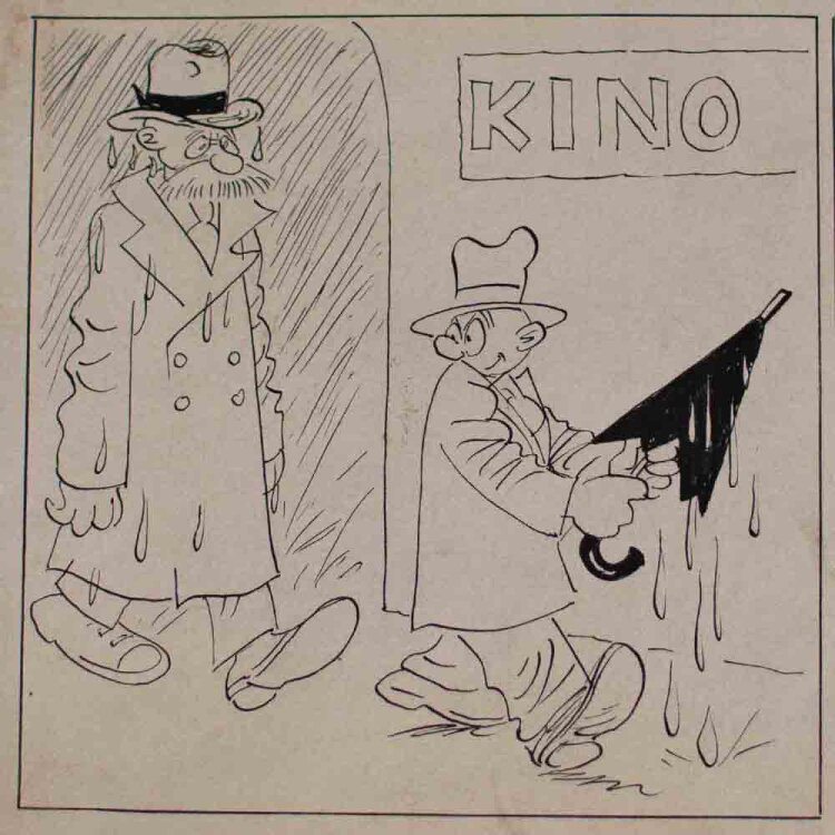 Max Otto - Stups im Kino - undatiert - Federzeichung und Tusche