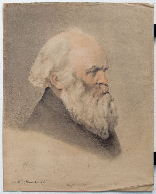 F.W. Palm - Bildnis eines bärtigen Mannes - 1878 - Pastell und Kohlestift