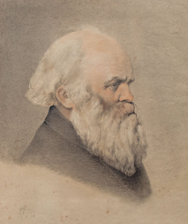 F.W. Palm - Bildnis eines bärtigen Mannes - 1878 - Pastell und Kohlestift