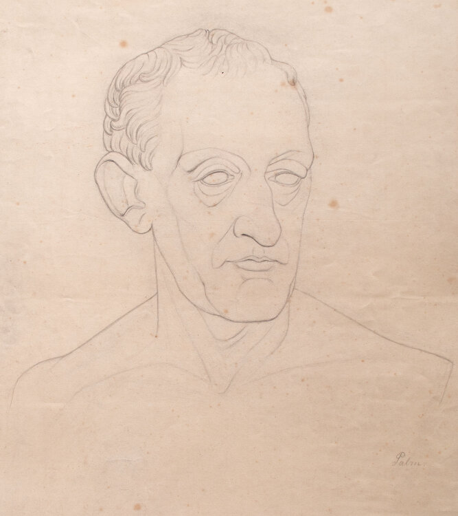 F.W. Palm - Büste Julius Caesar (?) - um 1870 - Bleistift