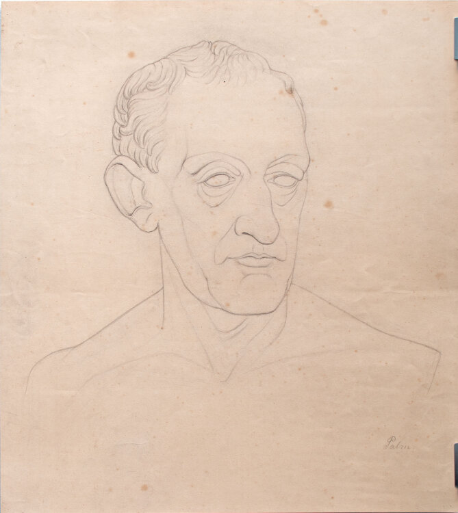 F.W. Palm - Büste Julius Caesar (?) - um 1870 - Bleistift