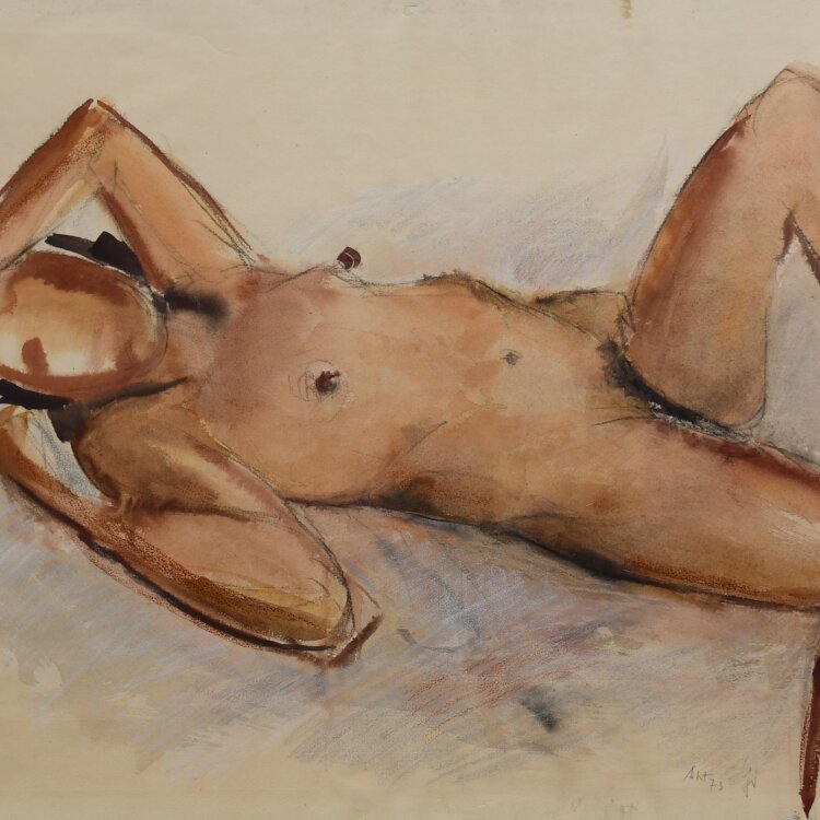 Gerhard Schulte-Dahling - Liegender weiblicher Akt - 1973 - Aquarell auf Papier