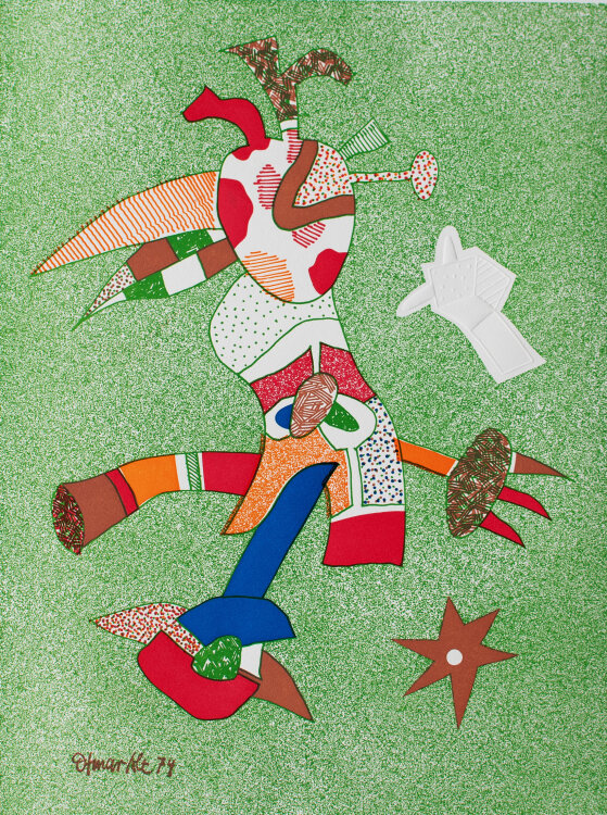 Otmar Alt - Figur - 1974 - Farbzinkografie mit Blindprägung