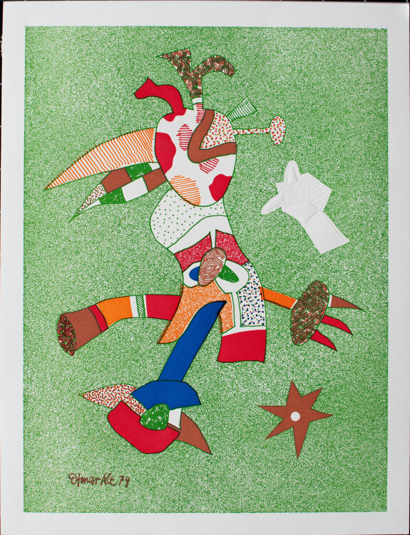 Otmar Alt - Figur - 1974 - Farbzinkografie mit Blindprägung
