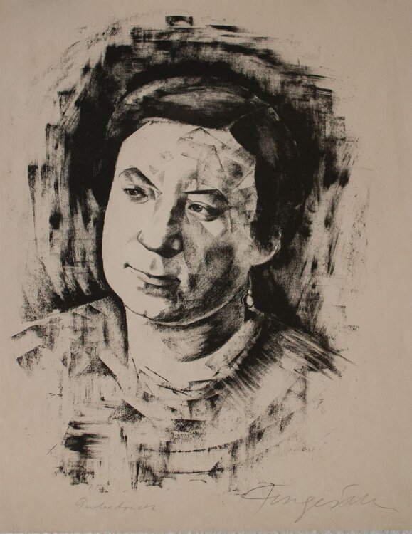 Michel Fingesten - Weibliches Bildnis - undatiert - Lithografie