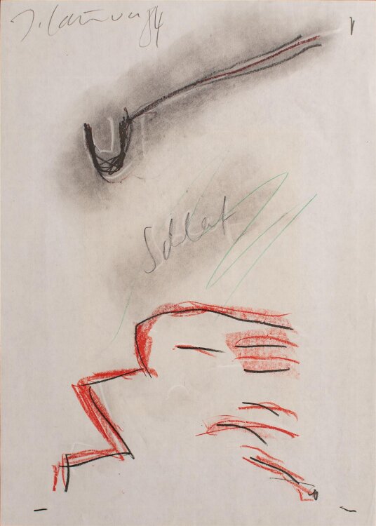 Javis Lauva - Schlaf - 1984 - Farbstiftzeichnung, Bleistift
