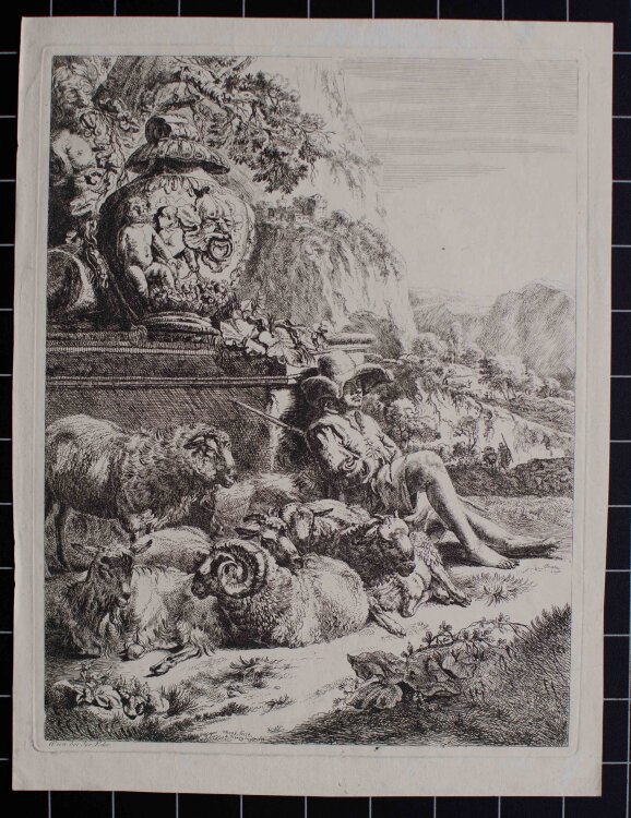 Johann Heinrich Roos - Ruhender Hirteknabe - undatiert -...