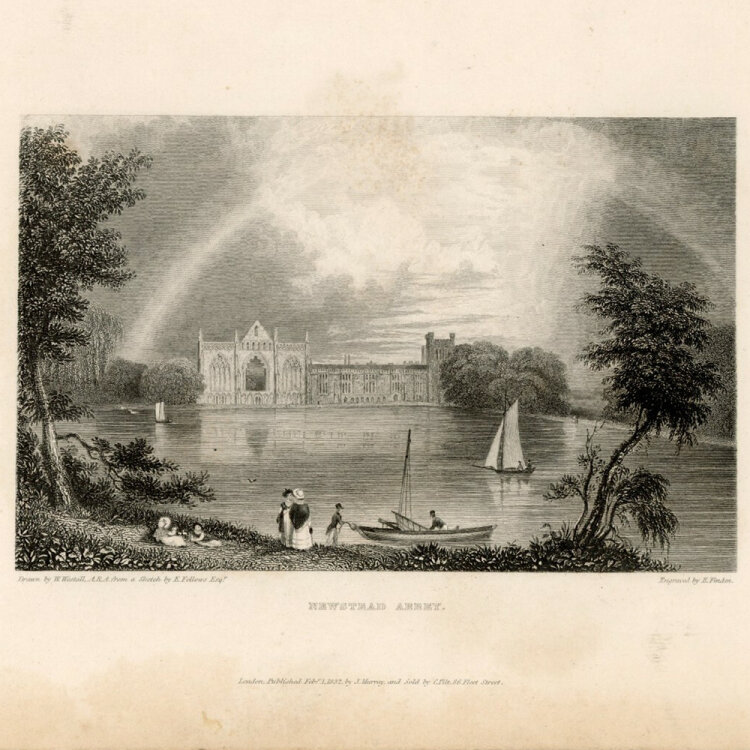 William Westall - Newstead Abbey. - 1832, Radierung