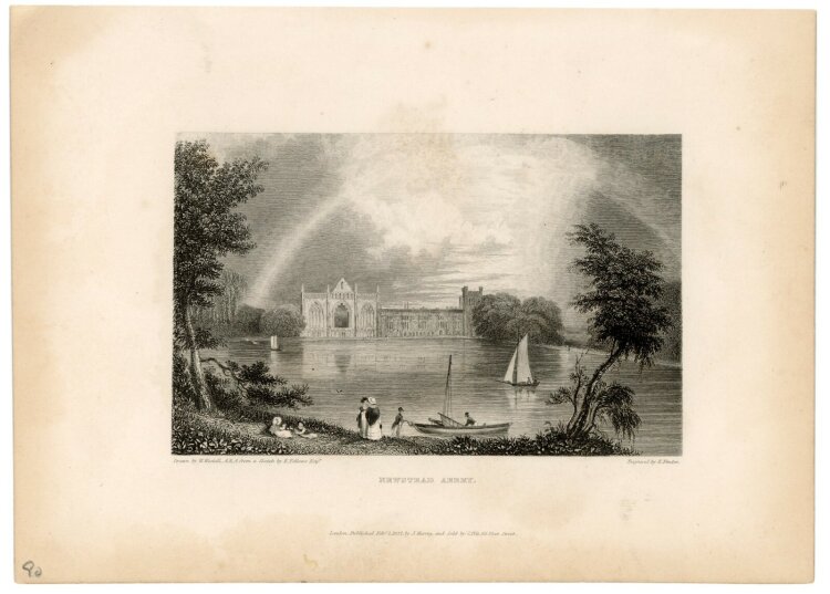 William Westall - Newstead Abbey. - 1832, Radierung