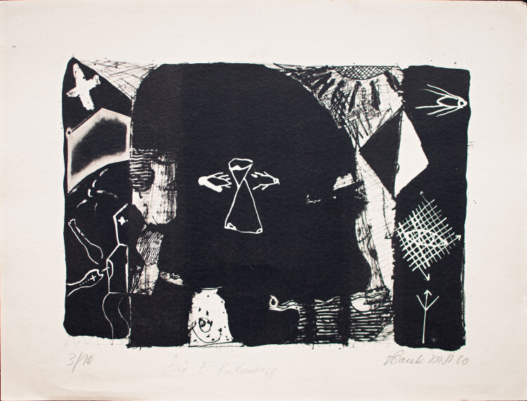 Frank Voigt - o.T. (Köpfe und Figuren) - 1980 - Lithographie