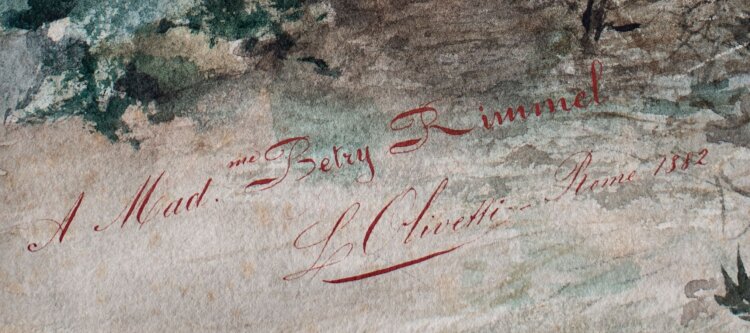Luigi Olivetti - Junge Frau beim Weben - 1882 - Aquarell