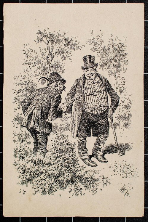 unbekannt - Der Überfall - 1894 - Tuschezeichnung