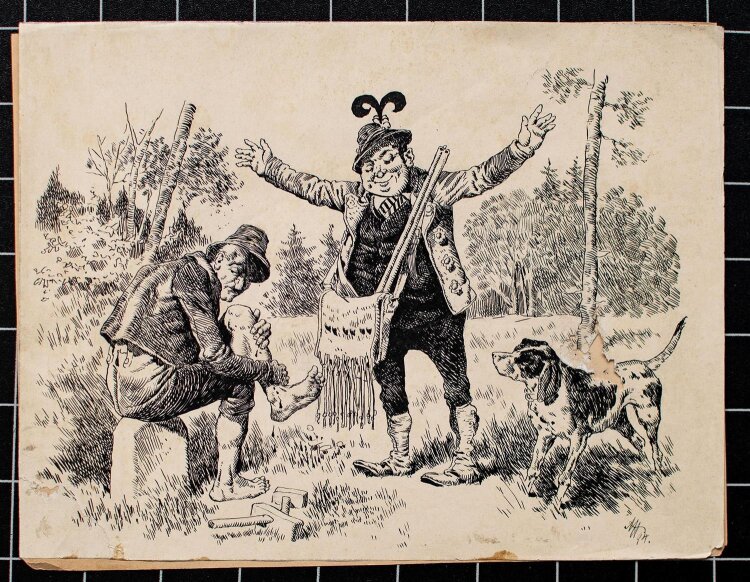 unbekannt - Der Unfall - 1894 - Tuschezeichnung