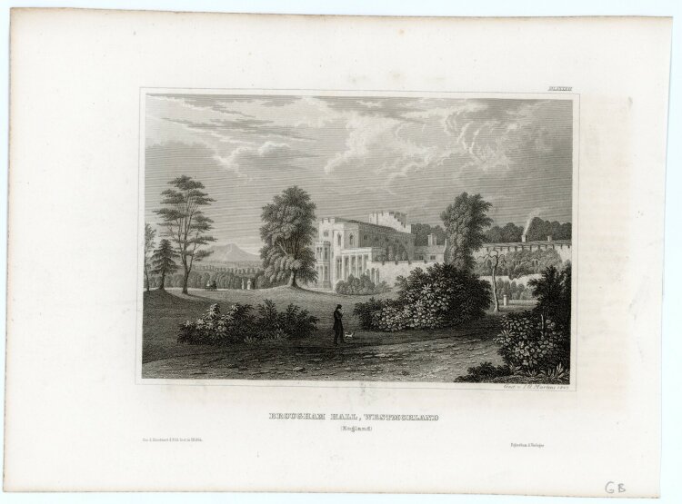 Johann Georg Martini - Brougham Hall, Westmorland. - 1847, Radierung