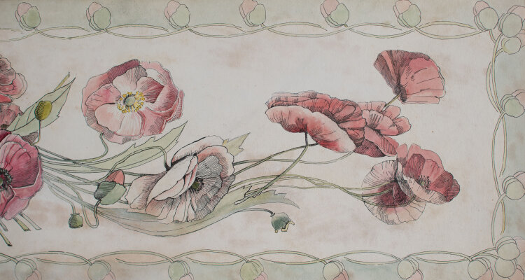 Clara Hesse - Mohnblumen - um 1900 - Aquarell