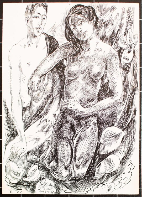 Hans Häusle - Junges Paar - 1922 - Federzeichnung