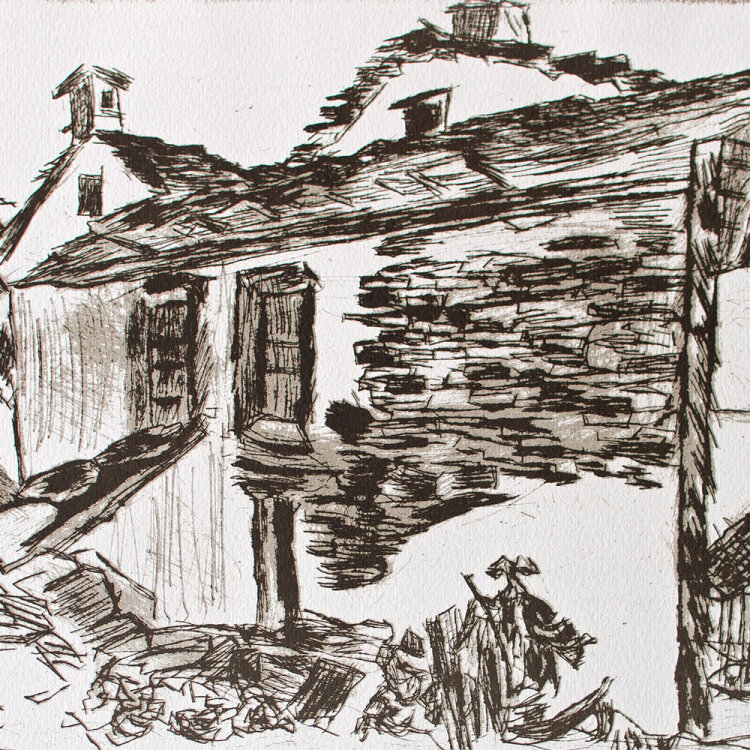 Charlotte Elfriede Pauly - Ausstellungsplakat - Pauly Grafik und Aquarelle - 1977 - Lithografie