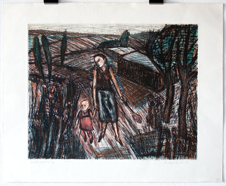 Michael Augustinski - Frühlingsspaziergang - 1981 - Farbradierung