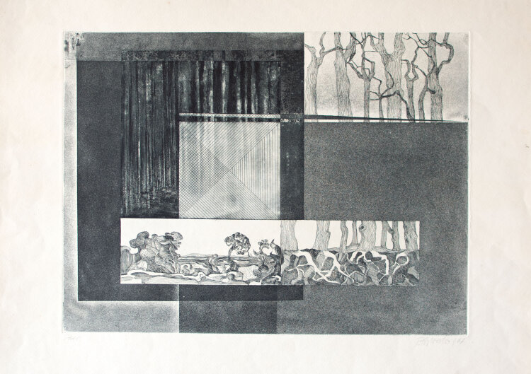 Peter Sylvester - Bäume - 1967 - Aquatintaradierung