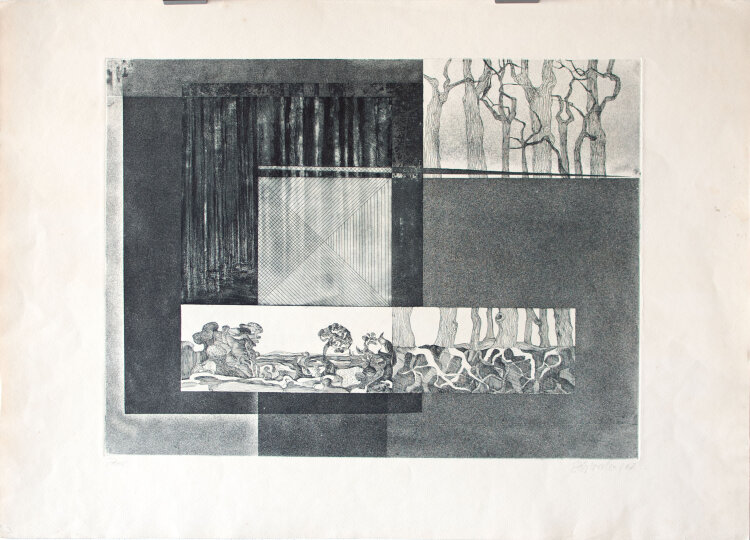 Peter Sylvester - Bäume - 1967 - Aquatintaradierung