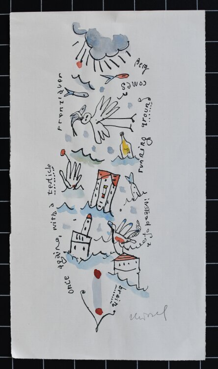 Horst Hussel - Merian-Magazin mit 4 Originalillustrationen zum Thema Berlin - 1998 - Tinte und Aquarell