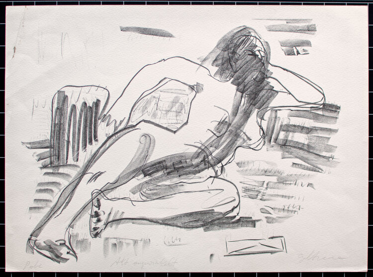 Dieter Goltzsche - Akt angewinkelt - 1970er Jahre - Lithographie