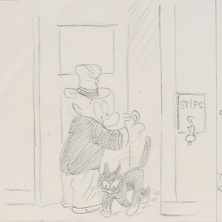 Max Otto - Stips hat einen Katzenjammer - 1950 - Bleistift