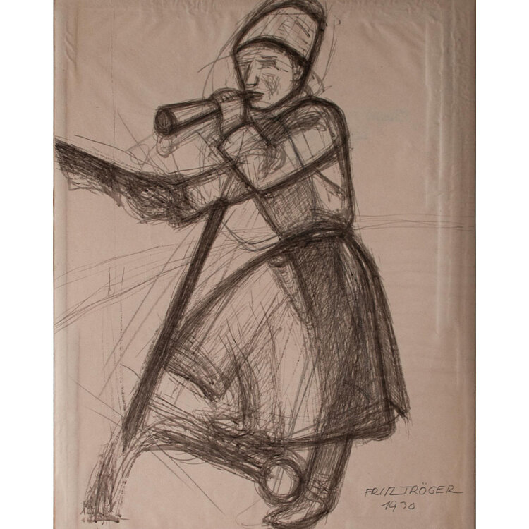 Fritz Tröger - Russischer Weichensteller - 1930 - Zeichnung
