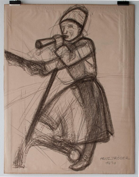 Fritz Tröger - Russischer Weichensteller - 1930 - Zeichnung