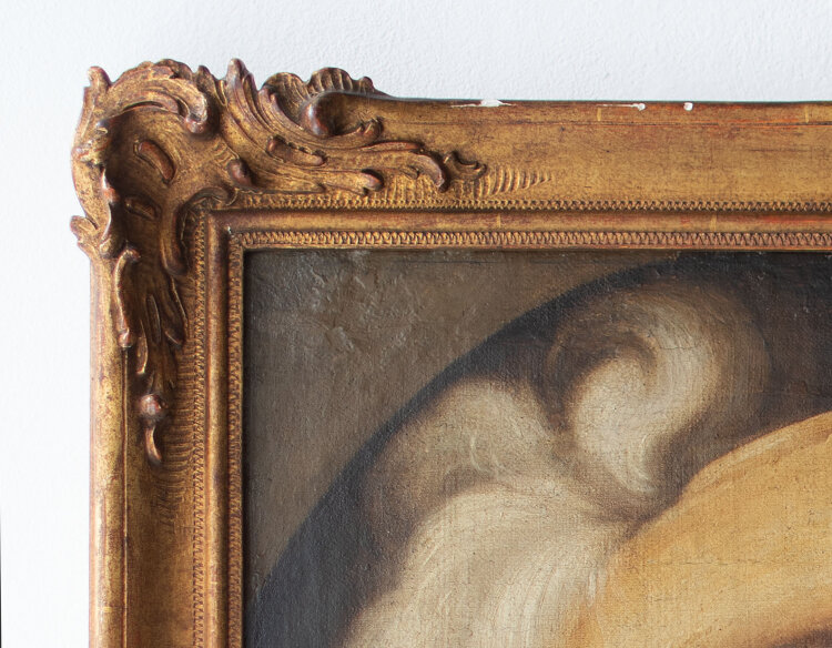 unbekannt - Weibliches Bildnis mit Federhut - um 1780 - Ölmalerei