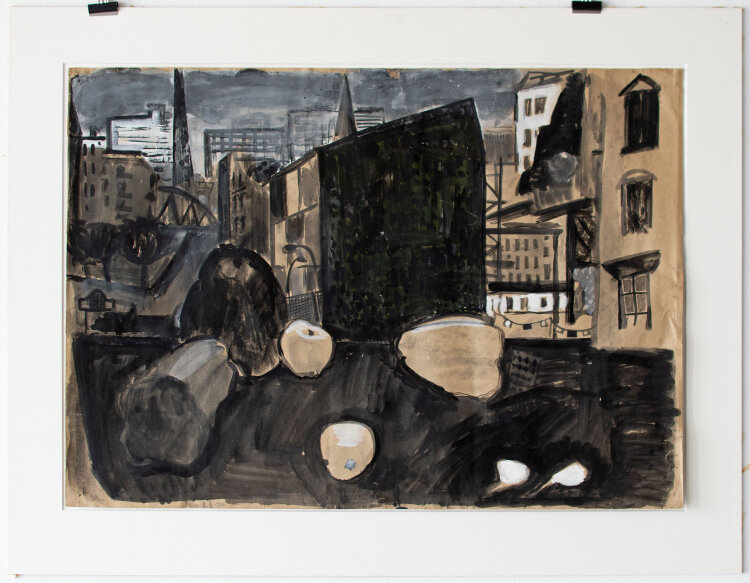 Sabine Peuckert - Berlin - Stadtlandschaft - 1980 - Tusche