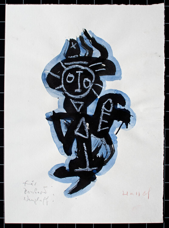 Horst Hussel - o.T. (Figur) - undatiert, 1990er Jahre - Aquarell, Tusche und Kreide