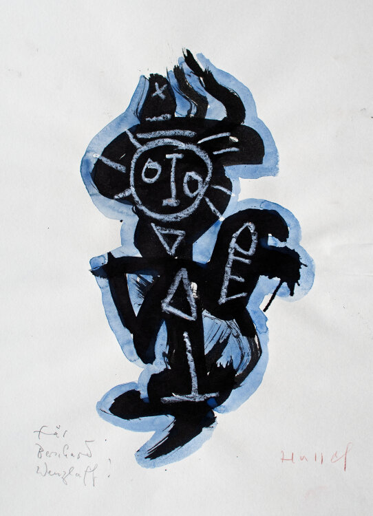 Horst Hussel - o.T. (Figur) - undatiert, 1990er Jahre - Aquarell, Tusche und Kreide