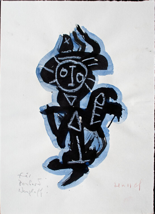 Horst Hussel - o.T. (Figur) - undatiert, 1990er Jahre - Aquarell, Tusche und Kreide