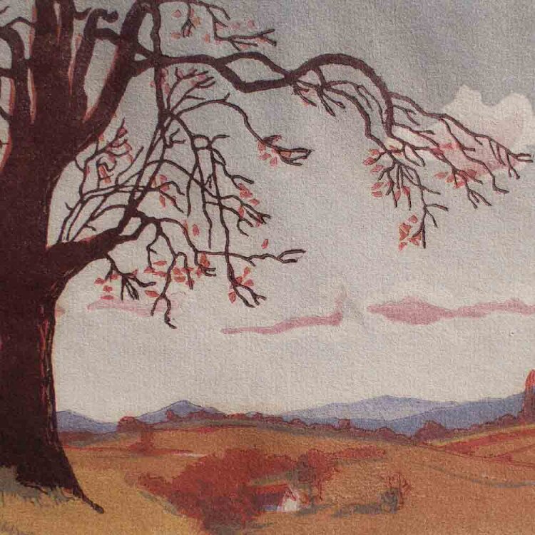 Carl Rotky - Landschaft - undatiert - Farbholzschnitt