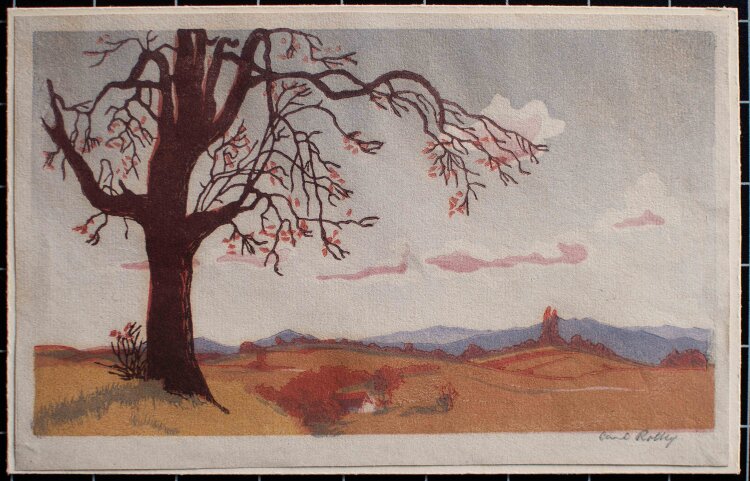Carl Rotky - Landschaft - undatiert - Farbholzschnitt