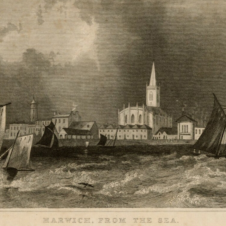 Henry William Bartlett - Harwich from the sea. - 1838, Radierung