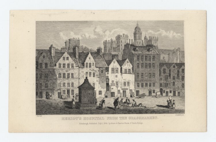 George Aikman - Heriots Hospital from the Grassmarket. -...