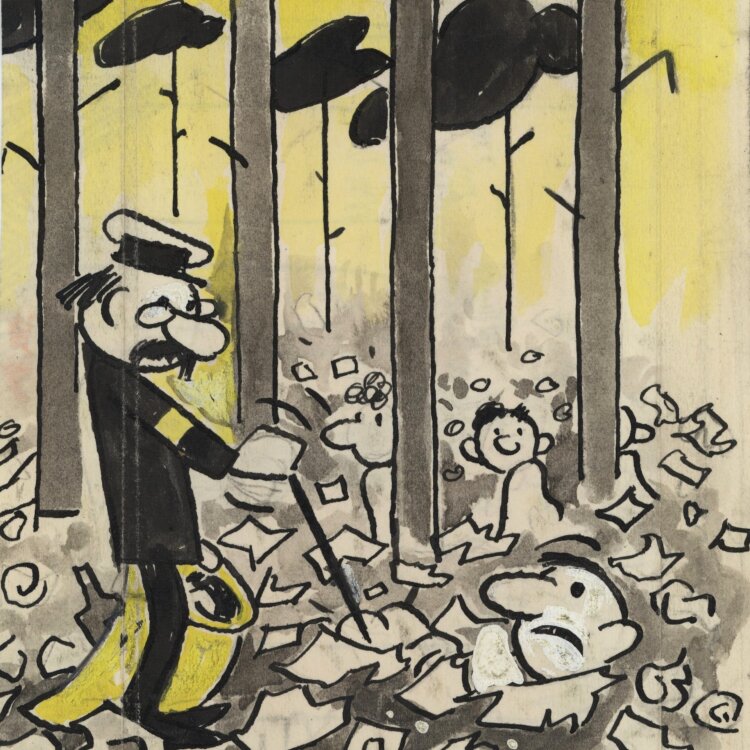 Benz - Müllsammler/ Spaziergänger - 1958 - Tinte, Aquarell und Deckweiß