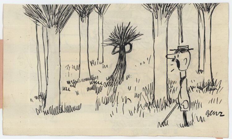 Benz - Müllsammler/ Spaziergänger - 1958 - Tinte, Aquarell und Deckweiß