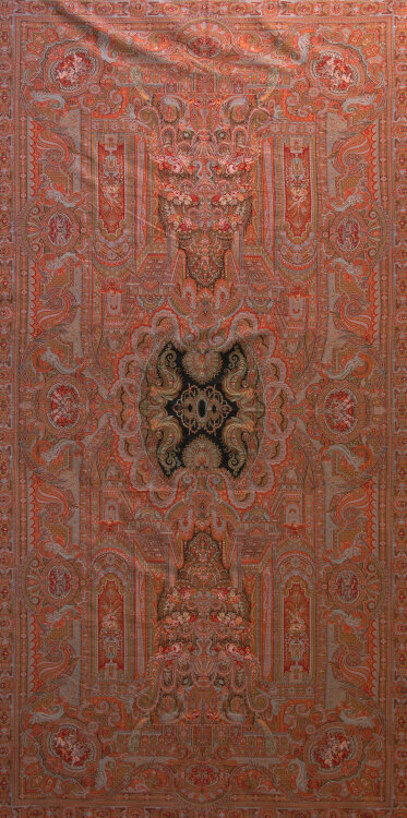 Meisterwerkstatt, Paris - Paradiesszenen und Idealarchitektur - um 1865 - 1870 - Gewebter Kaschmir-Schal