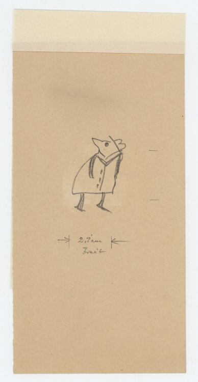 Herbert Thiele - Figur in Hut und Mantel - 1958 - Bleistift