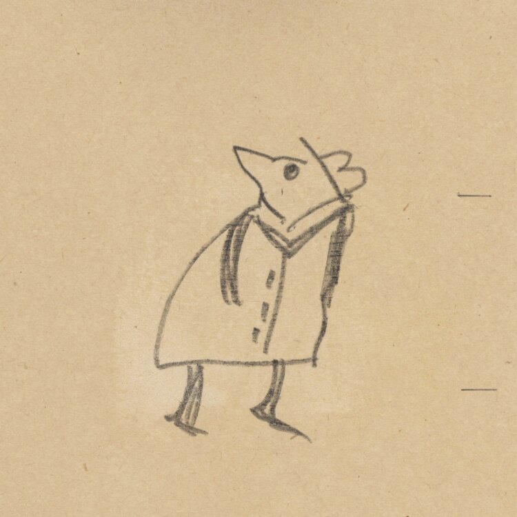 Herbert Thiele - Figur in Hut und Mantel - 1958 - Bleistift