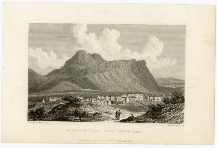 William Westall - Salisbury Crags near Edinburgh. - 1829,...