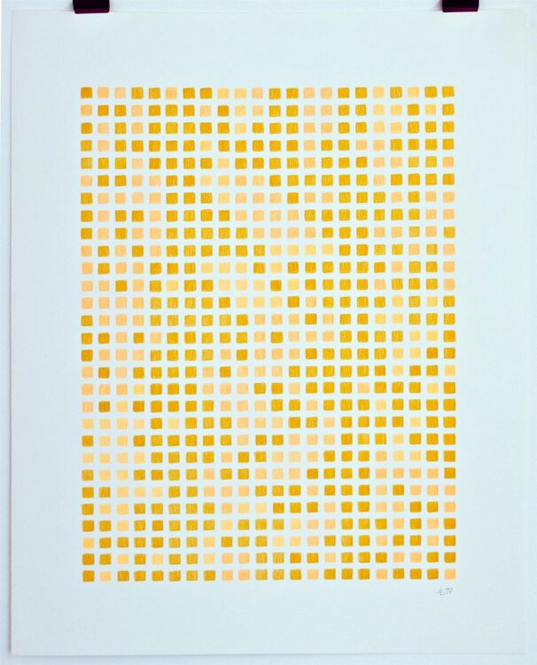 Sascha Langer - ohne Titel (Quadratkomposition) - 1997 - Ölkreidezeichnung